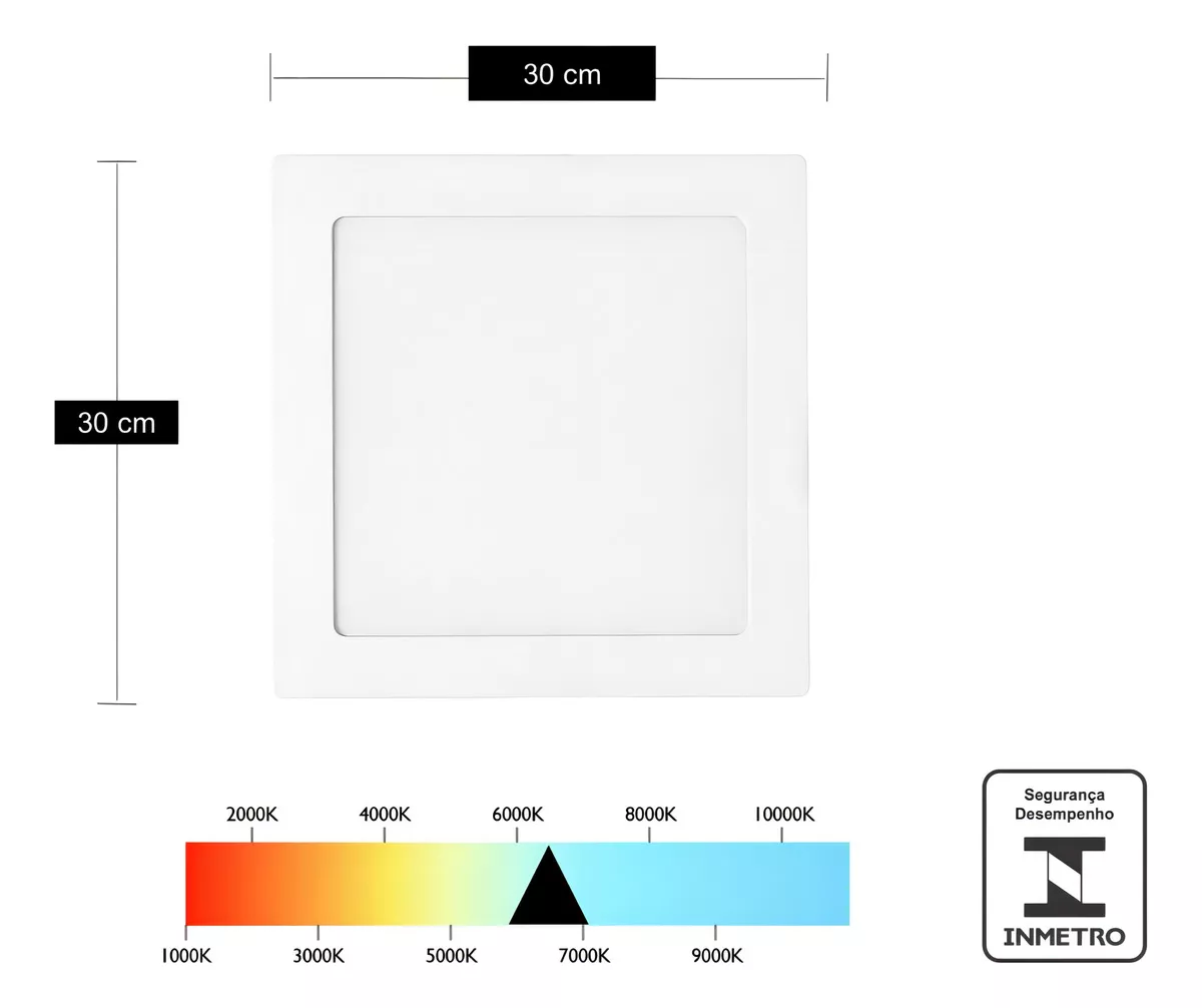 Painel Plafon Led 24w 6500k Sobrepor Branco Bivolt Ultraluz - Image 5