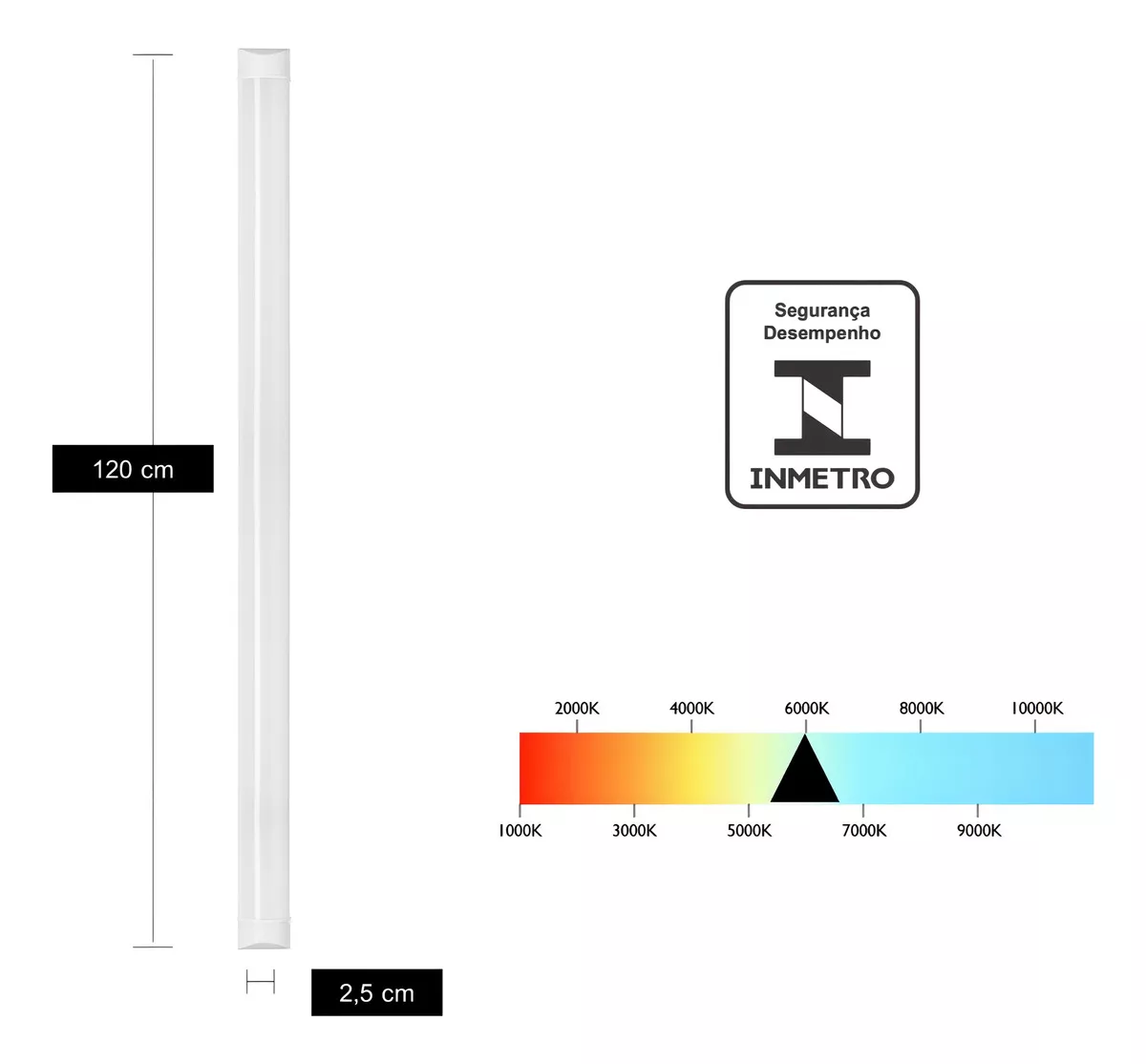 Luminária Slim Led Batten 36w 120cm 6500k Branco frio Bivolt - Image 6