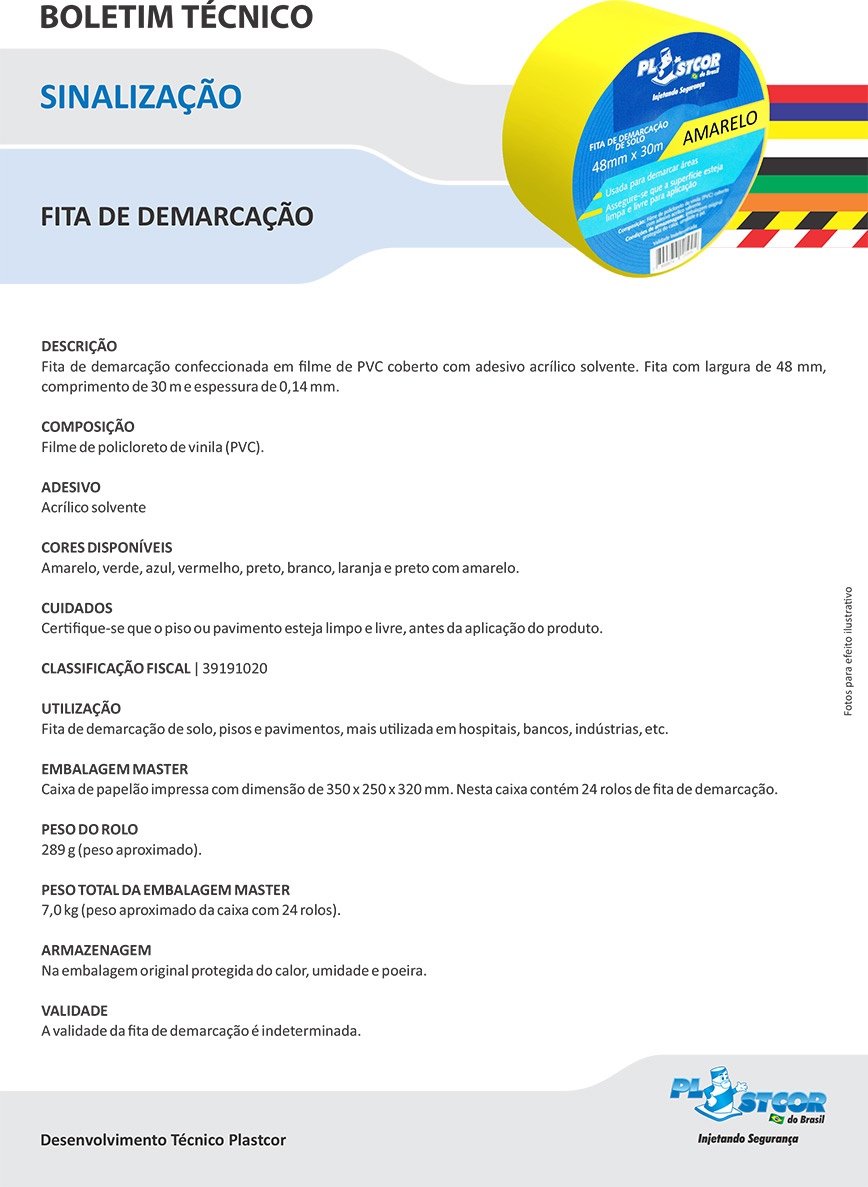 Fita Demarcação Adesiva 48mm x 30m Zebrada Plastcor - Image 2